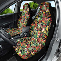Hawaiian Santa Christmas Pattern Car Seat Cover Black Version - Polynesian Pride