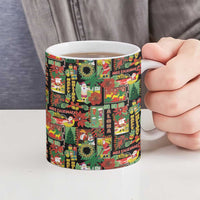 Hawaiian Santa Christmas Pattern Ceramic Mug Black Version - Polynesian Pride