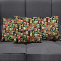 Hawaiian Santa Christmas Pattern Pillow Cover Black Version - Polynesian Pride