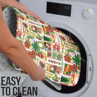 Hawaiian Santa Christmas Pattern Bathroom Set White Version - Polynesian Pride