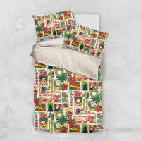 Hawaiian Santa Christmas Pattern Bedding Set White Version - Polynesian Pride