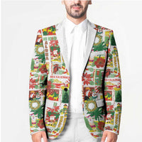Hawaiian Santa Christmas Pattern Blazer White Version - Polynesian Pride