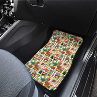 Hawaiian Santa Christmas Pattern Car Mats White Version - Polynesian Pride