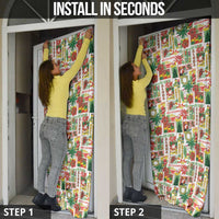 Hawaiian Santa Christmas Pattern Door Cover White Version - Polynesian Pride