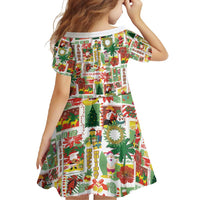 Hawaiian Santa Christmas Pattern Family Matching Summer Maxi Dress and Hawaiian Shirt White Version - Polynesian Pride