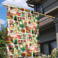 Hawaiian Santa Christmas Pattern Garden Flag White Version - Polynesian Pride