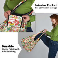 Hawaiian Santa Christmas Pattern Grocery Bag White Version - Polynesian Pride