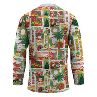 Hawaiian Santa Christmas Pattern Hockey Jersey White Version - Polynesian Pride