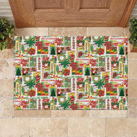 Hawaiian Santa Christmas Pattern Rubber Doormat White Version - Polynesian Pride