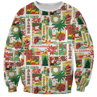 Hawaiian Santa Christmas Pattern Sweatshirt White Version - Polynesian Pride