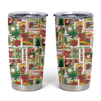 Hawaiian Santa Christmas Pattern Tumbler Cup White Version - Polynesian Pride
