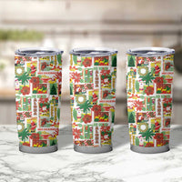 Hawaiian Santa Christmas Pattern Tumbler Cup White Version - Polynesian Pride