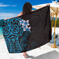 New Zealand Tuatara Plumeria Sarong Maori Blue Koru Tribal Tattoo