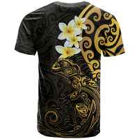 New Zealand Tuatara Plumeria T Shirt Maori Gold Koru Tribal Tattoo