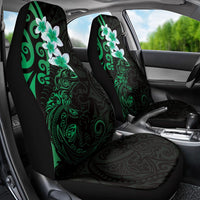 New Zealand Tuatara Plumeria Car Seat Cover Maori Green Koru Tribal Tattoo