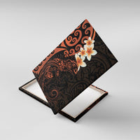New Zealand Tuatara Plumeria Canvas Wall Art Maori Orange Koru Tribal Tattoo