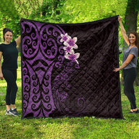 New Zealand Tuatara Plumeria Quilt Maori Purple Koru Tribal Tattoo