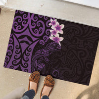 New Zealand Tuatara Plumeria Rubber Doormat Maori Purple Koru Tribal Tattoo