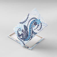 Blue Maori Tuatara Canvas Wall Art Luxury Pastel Pattern