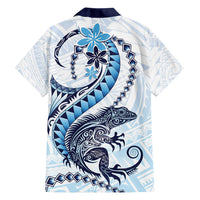 Blue Maori Tuatara Family Matching Tank Maxi Dress and Hawaiian Shirt Luxury Pastel Pattern