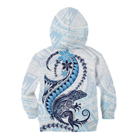 Blue Maori Tuatara Kid Hoodie Luxury Pastel Pattern