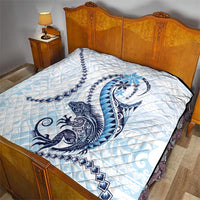 Blue Maori Tuatara Quilt Luxury Pastel Pattern