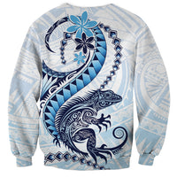 Blue Maori Tuatara Sweatshirt Luxury Pastel Pattern