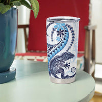 Blue Maori Tuatara Tumbler Cup Luxury Pastel Pattern