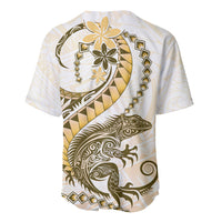 Gold Maori Tuatara Baseball Jersey Luxury Pastel Pattern LT01 - Polynesian Pride