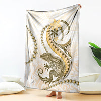 Gold Maori Tuatara Blanket Luxury Pastel Pattern
