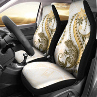 Gold Maori Tuatara Car Seat Cover Luxury Pastel Pattern