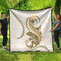 Gold Maori Tuatara Quilt Luxury Pastel Pattern
