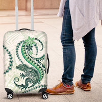 Green Maori Tuatara Luggage Cover Luxury Pastel Pattern LT01 Green - Polynesian Pride