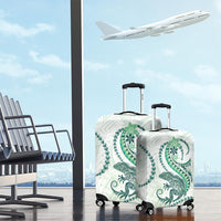 Green Maori Tuatara Luggage Cover Luxury Pastel Pattern LT01 - Polynesian Pride