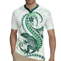 Green Maori Tuatara Rugby Jersey Luxury Pastel Pattern