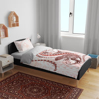 Red Maori Tuatara Bedding Set Luxury Pastel Pattern