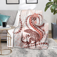 Red Maori Tuatara Blanket Luxury Pastel Pattern