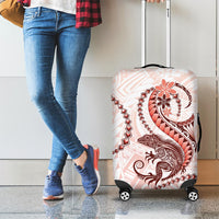 Red Maori Tuatara Luggage Cover Luxury Pastel Pattern LT01 - Polynesian Pride