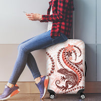 Red Maori Tuatara Luggage Cover Luxury Pastel Pattern LT01 - Polynesian Pride