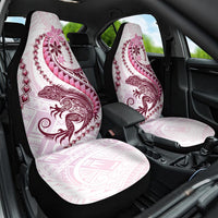 Pink Maori Tuatara Car Seat Cover Luxury Pastel Pattern