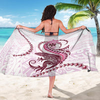 Pink Maori Tuatara Sarong Luxury Pastel Pattern