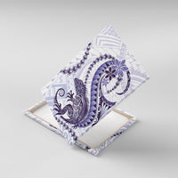 Purple Maori Tuatara Canvas Wall Art Luxury Pastel Pattern
