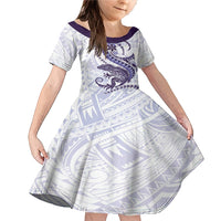 Purple Maori Tuatara Family Matching Mermaid Dress and Hawaiian Shirt Luxury Pastel Pattern