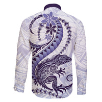 Purple Maori Tuatara Family Matching Off Shoulder Short Dress and Hawaiian Shirt Luxury Pastel Pattern