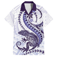 Purple Maori Tuatara Family Matching Tank Maxi Dress and Hawaiian Shirt Luxury Pastel Pattern