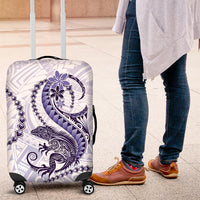Purple Maori Tuatara Luggage Cover Luxury Pastel Pattern LT01 Purple - Polynesian Pride