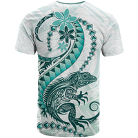 Teal Maori Tuatara T Shirt Luxury Pastel Pattern