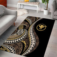 Hawaii Pineapple Brown Tribal Pattern Area Rug - Polynesian Pride