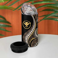 Hawaii Pineapple Brown Tribal Pattern 4 in 1 Can Cooler Tumbler - Polynesian Pride