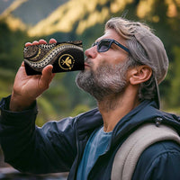 Hawaii Pineapple Brown Tribal Pattern 4 in 1 Can Cooler Tumbler - Polynesian Pride